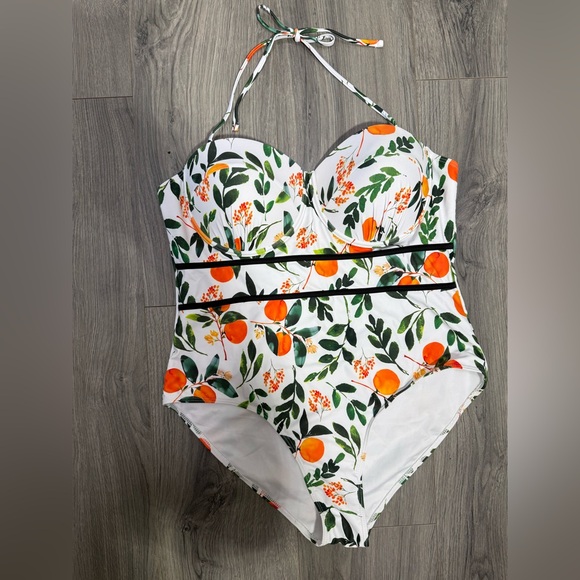 Unbranded Women’s Orange Fruit One Piece Swimsuit Size XL Oranges Summer‎ - Picture 2 of 6